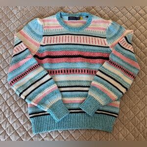 Polo Ralph Lauren Striped Sweater Cotton Linen Cottagecore Preppy M